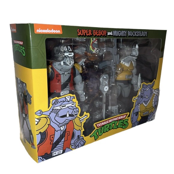 NECA TMNT Super Bebop and Mighty Rocksteady 7" Scale Action Figures Brand New - Picture 1 of 10